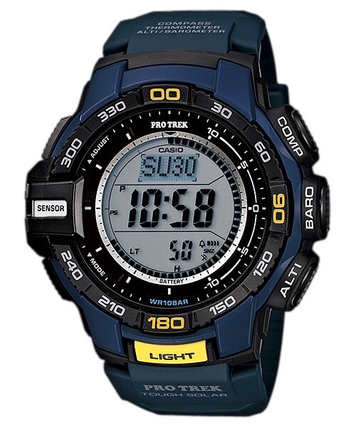 Casio Pro Trek Triple Sensor PRG-270-2 dark navy blue plastic watch bezel