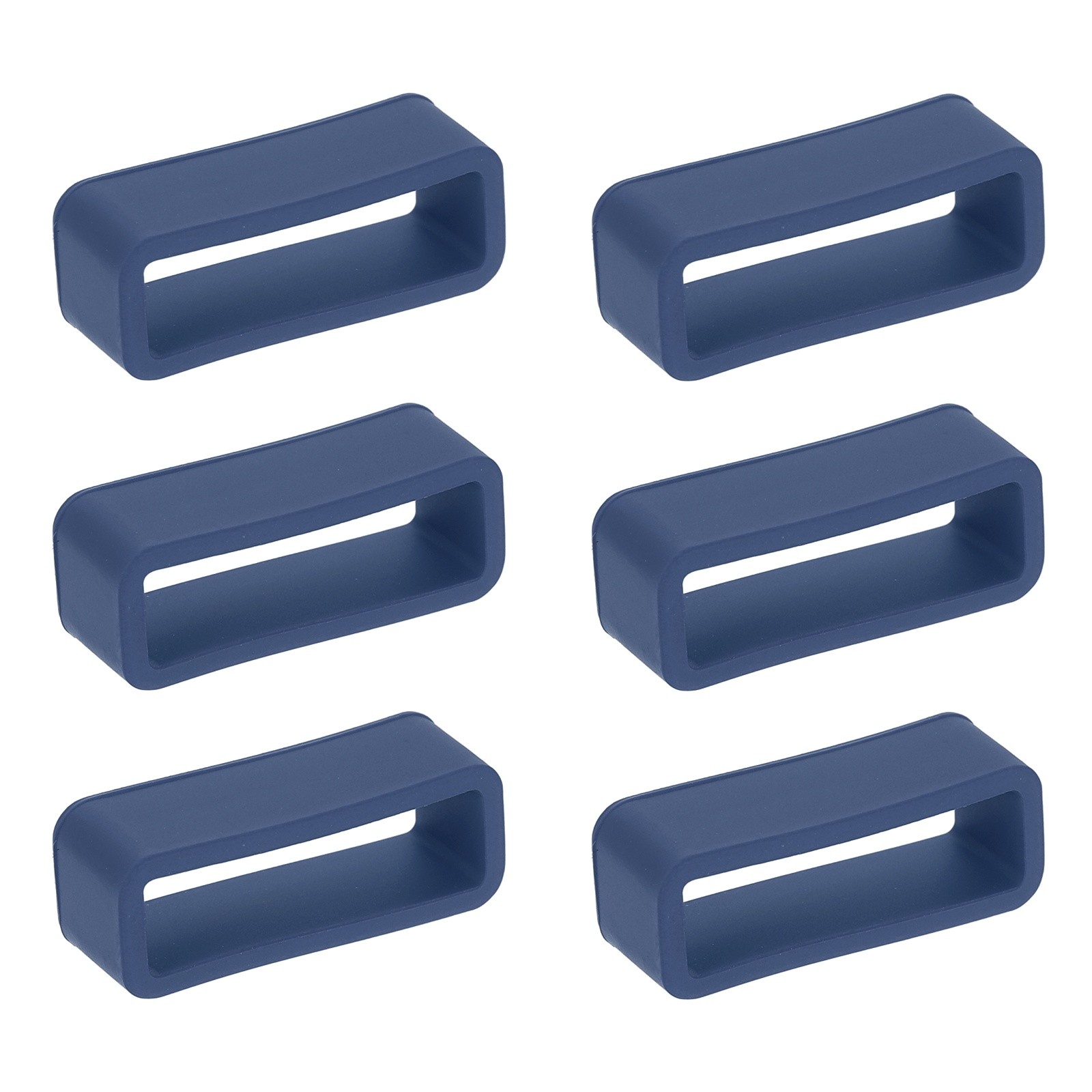 6pcs 20mm Dark Blue Watch Band Loop Silicone Watch Strap Retainer Loop for Watch