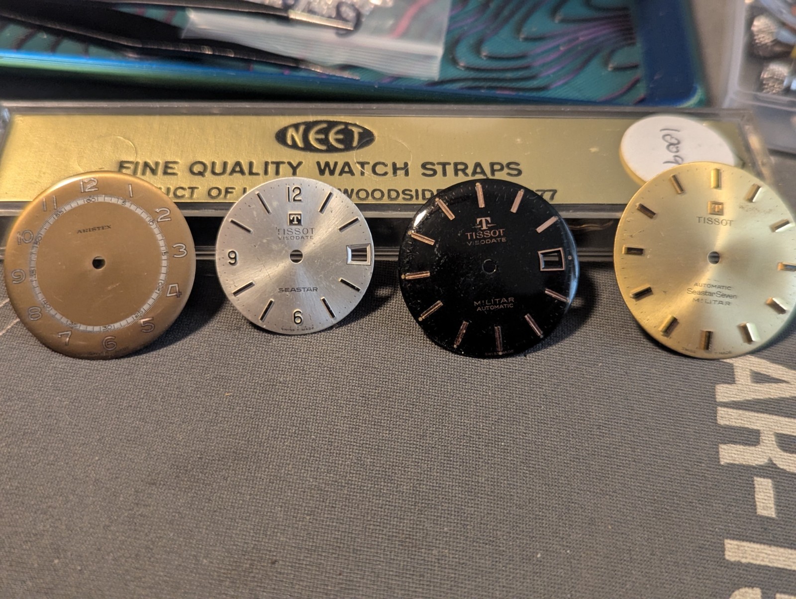 Tissot Visodate Seastar Militar watch parts – Dials. lot of 3 plus extra