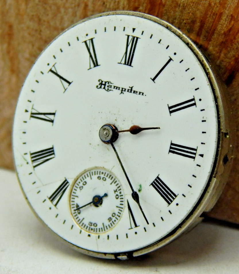 Antique 1911 Hampden Molly Stark size 3/0 7 jewel hunting pocket watch movement