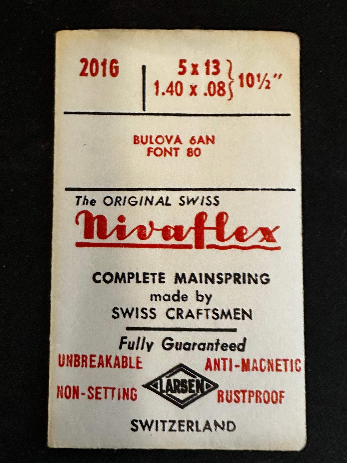 Nivaflex Mainspring for Bulova 6AH, 6AN, 6AMC, 6AHC, 6AK…- Alloy