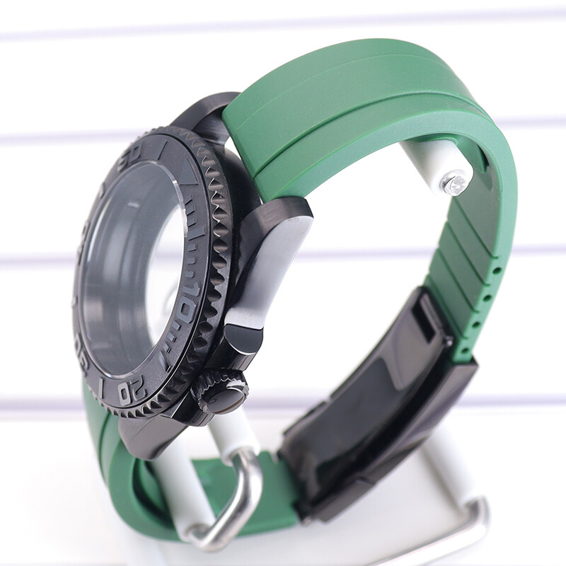 40mm Raised Markings Watch Case+Strap For Seiko Nh35NH36 Eta2824 Direction Bezel