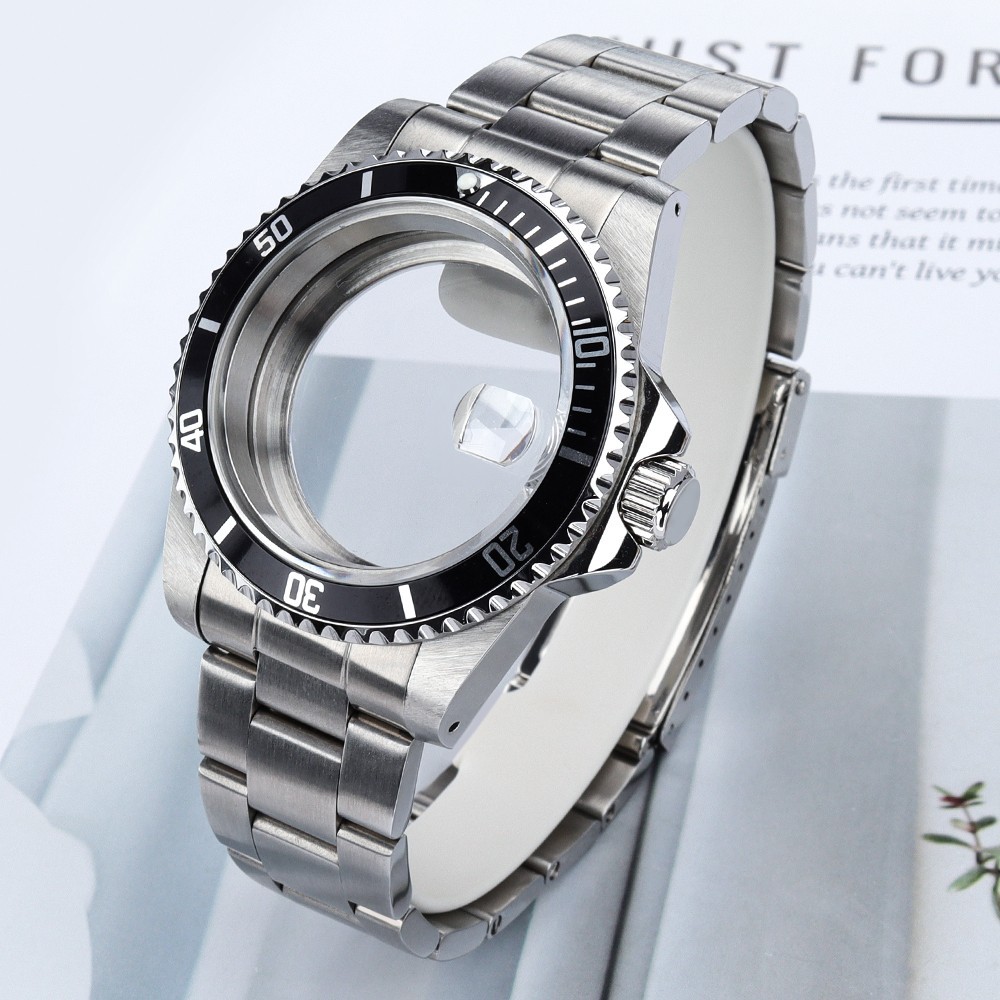Aviator SUB Watch Cases 39mm+Oyster Bracelet Sapphire Steel For Seiko NH35 NH36