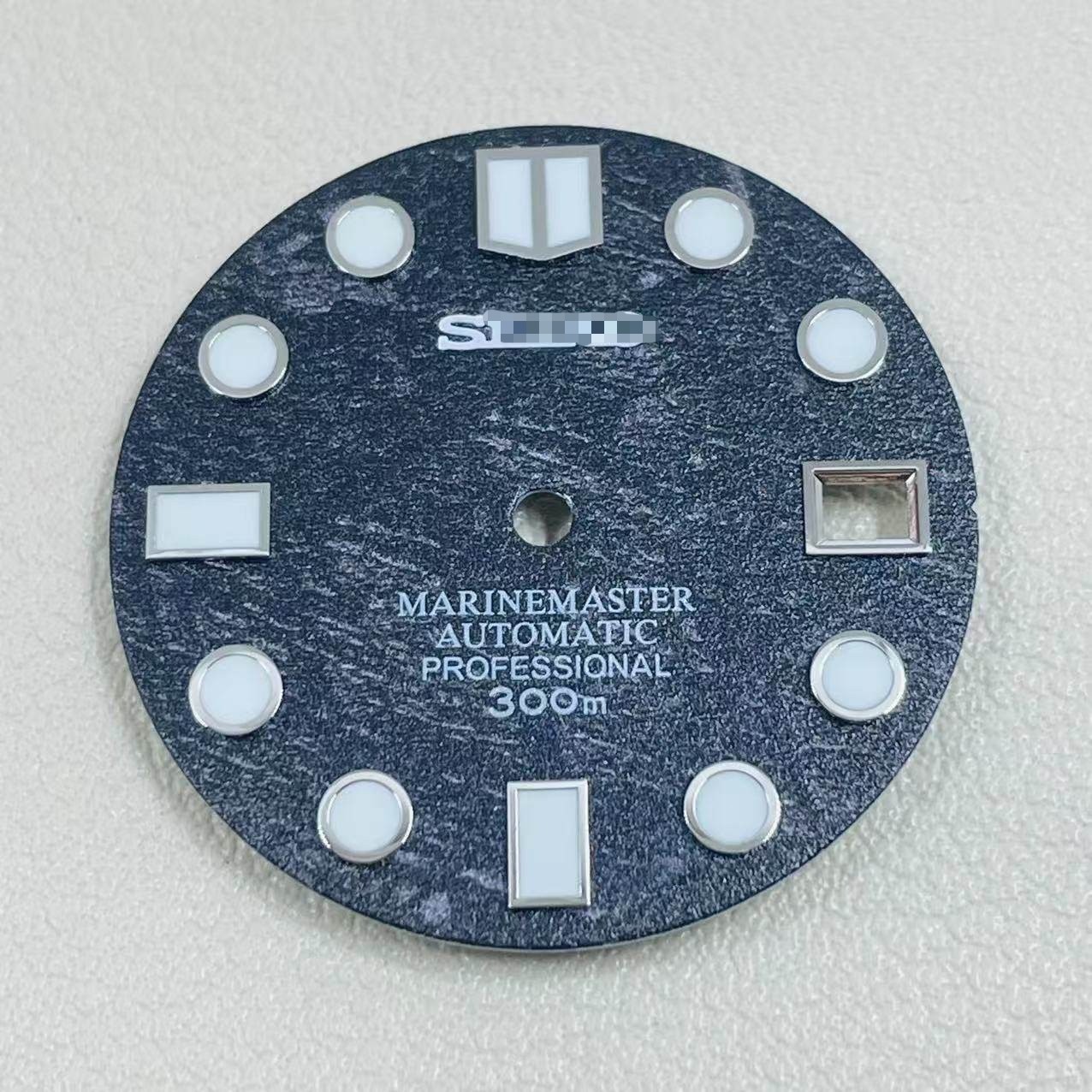 28.5mm Watch Dial Green Luminous For NH35 NH36 Movement Meteorite Pattern
