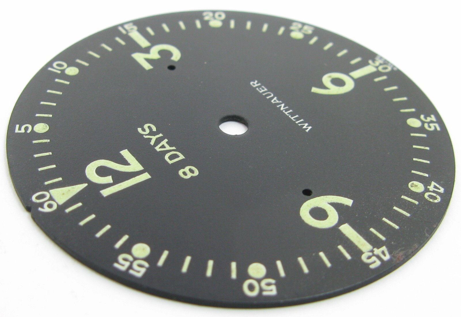vintage black & green lume Dial Elgin 8 days from a dashboard … diameter 49 mm
