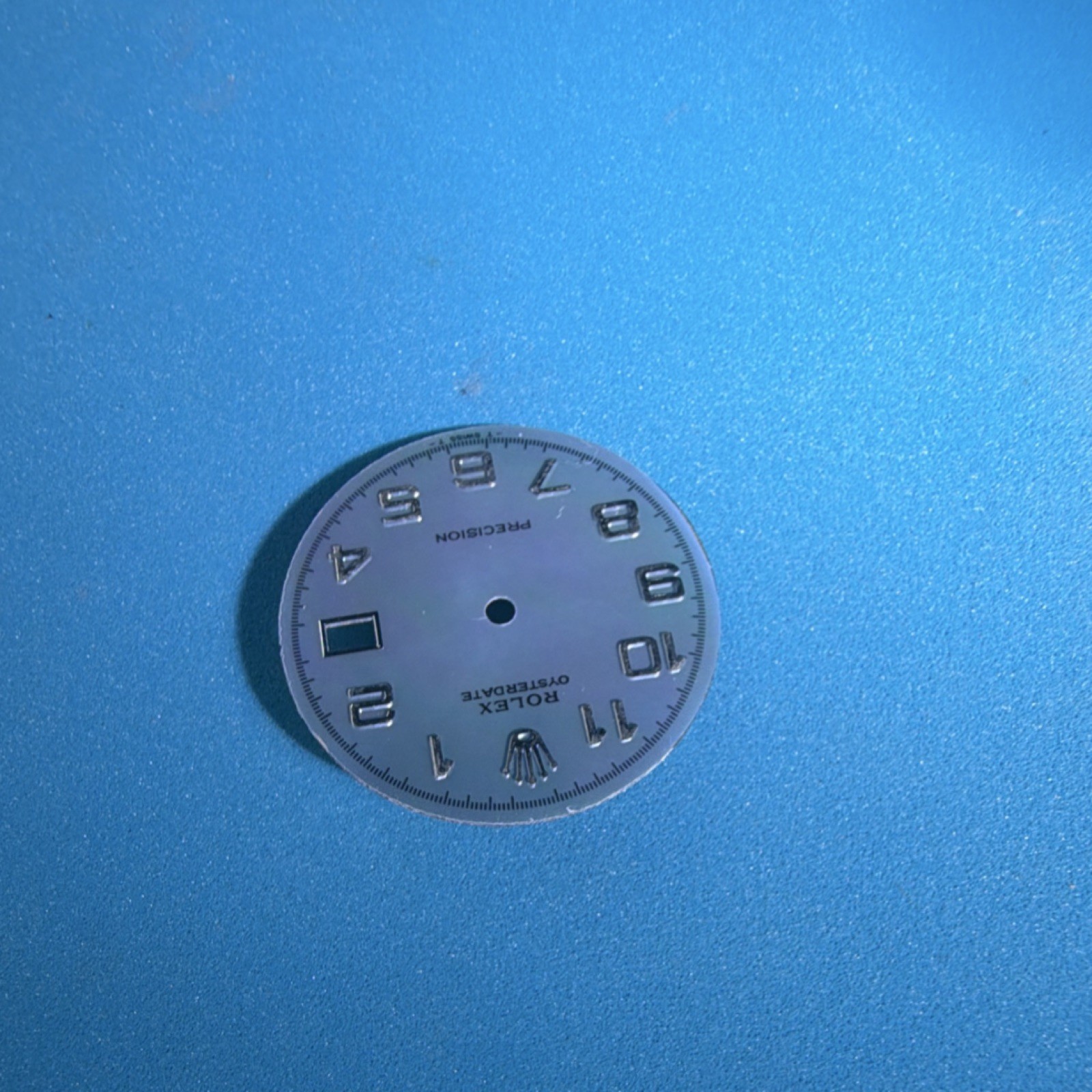 28mm Blue Date Dial w/ Silver Numerals Date Window Rolex Replacement Dial