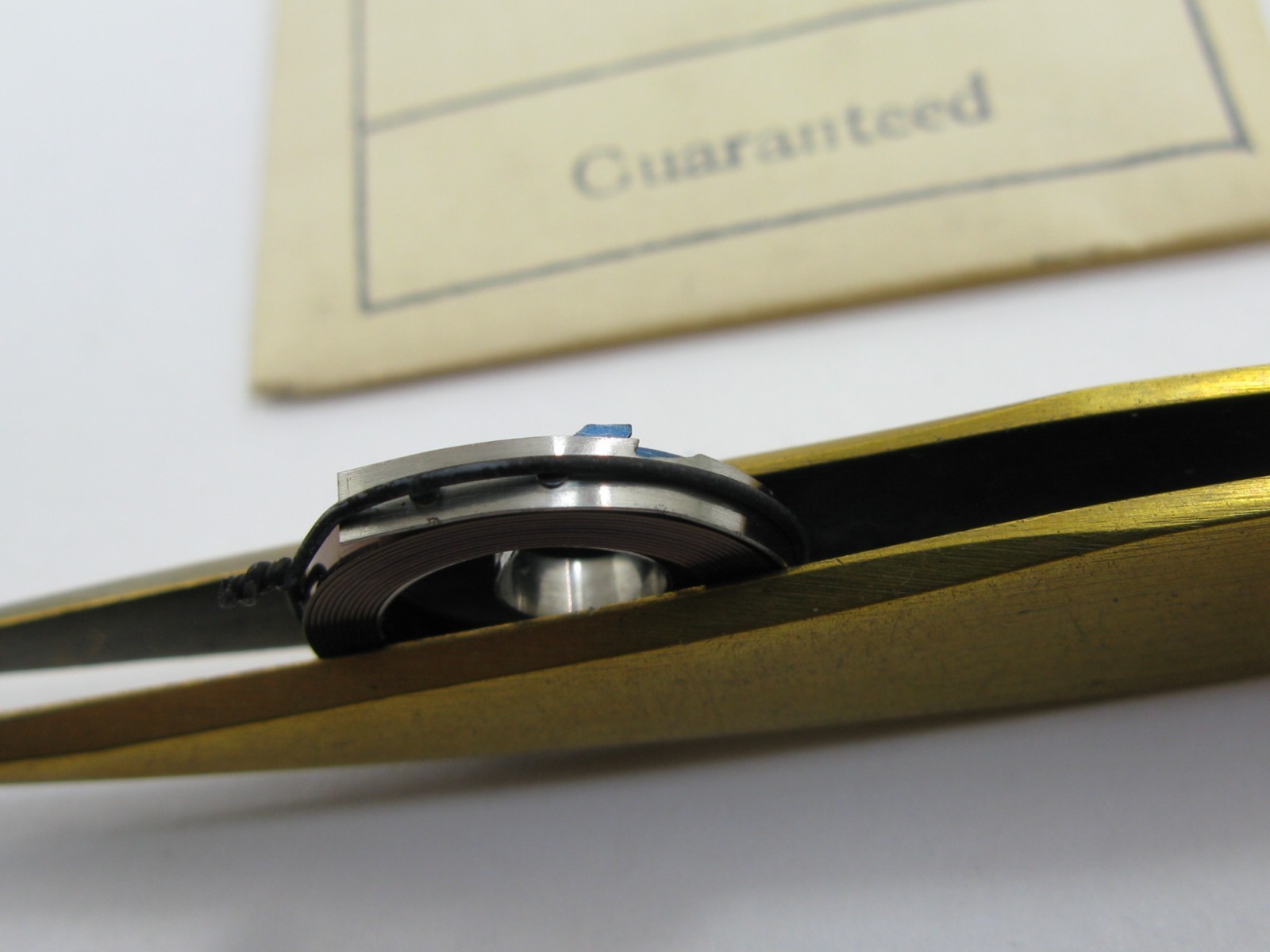 Elgin 12s model 1712 “hole” end Mainspring 1 piece * blue alloy *
