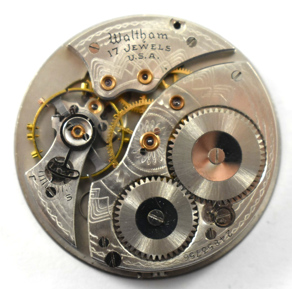 Vintage Waltham Grade 225 12s 17J OF Pocket Watch Movement lot.qj