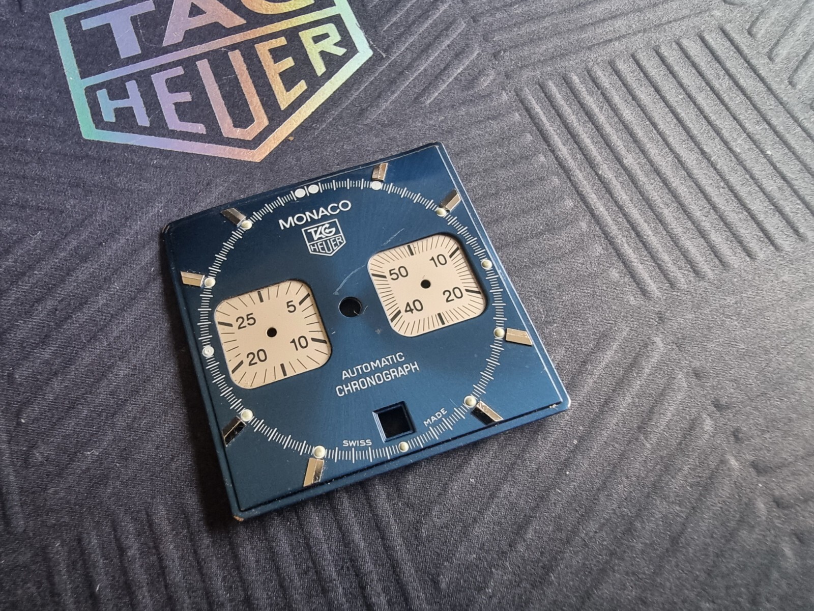 TAG Heuer Monaco blue chronograph dial plastic glass steel surround parts CW2113