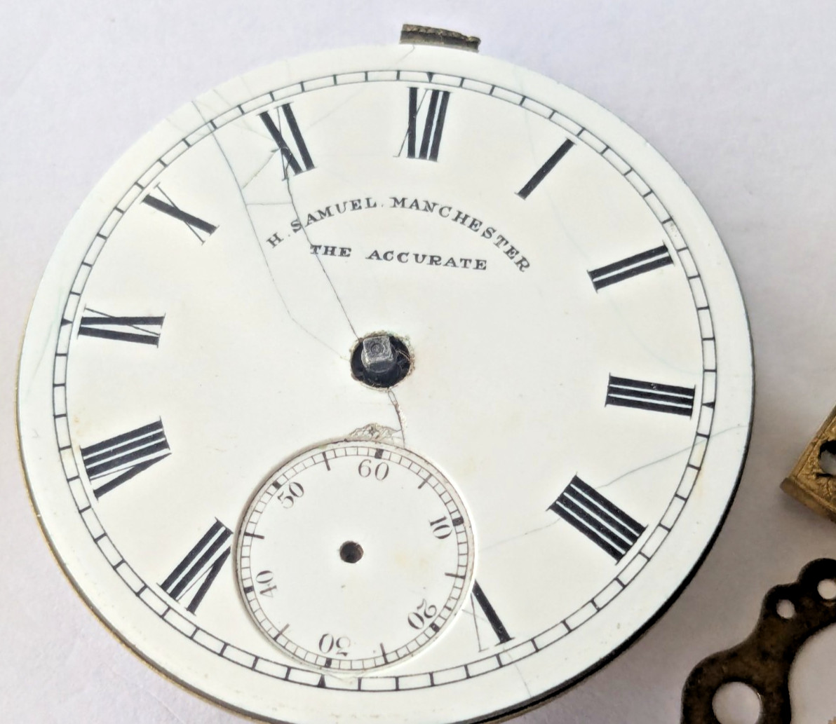 4x Disassembled English Pocket Watch Movements Parts Lot (Samuel, Fattorini) el4