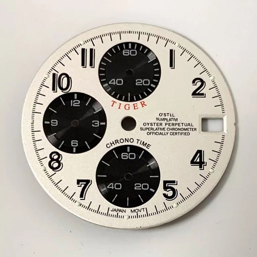 29.8mm Multifunctional Watch Dial Six Hands Green Luminous For Vk63 Movement