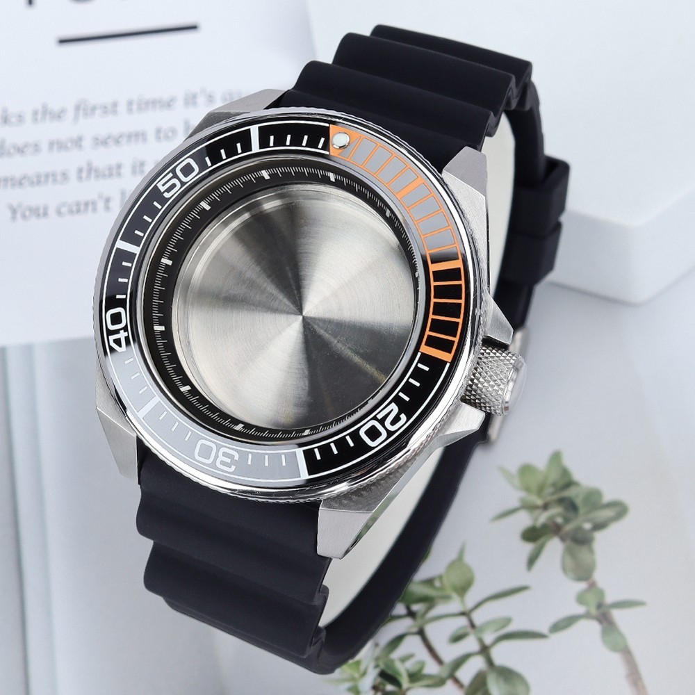 43.8mm NH35 Steel Watch Case Strap Vintage Samurai Style For Seiko NH35 Movement