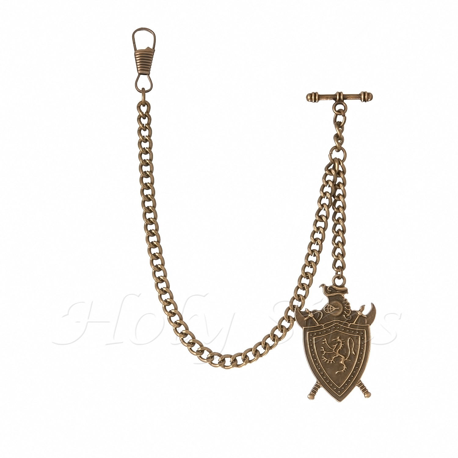 Peaky Blinders Bronze Colour Albert Pocket Watch Fob Chain With Pendant
