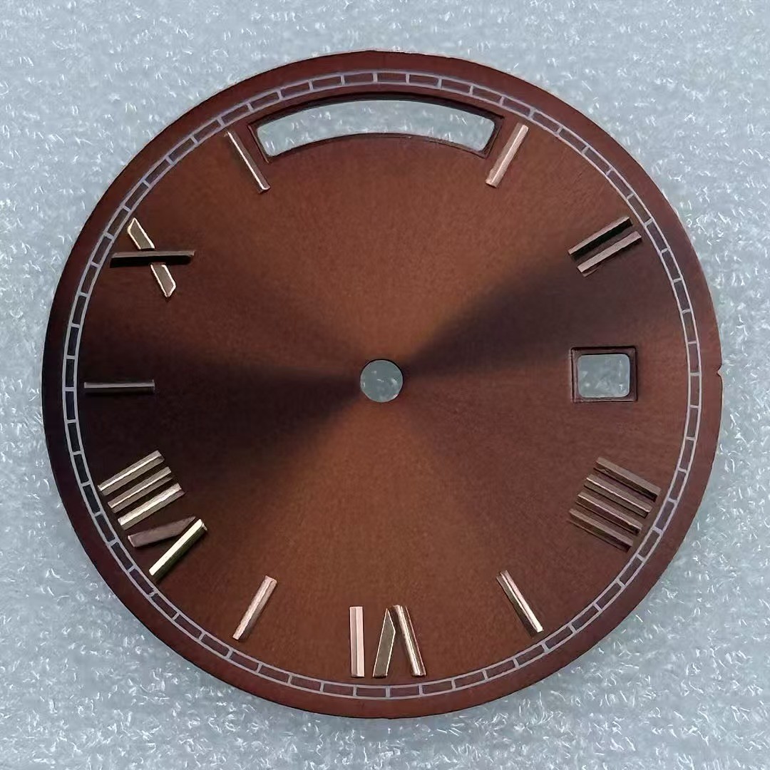 31mm Roman Watch Dial Double Calendar No Luminous Fits 8285 Movement Watch Parts