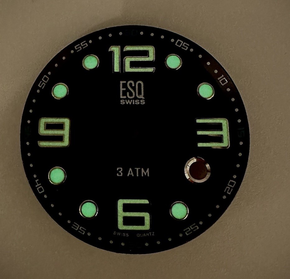 New Genuine 32.0mm ESQ Black Luminous Dial Part