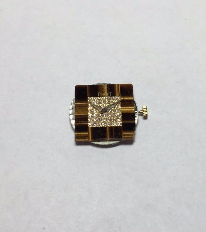 Genuine Ladies Piaget 9P2 Movement with Tiger Eye & Diamond Dial