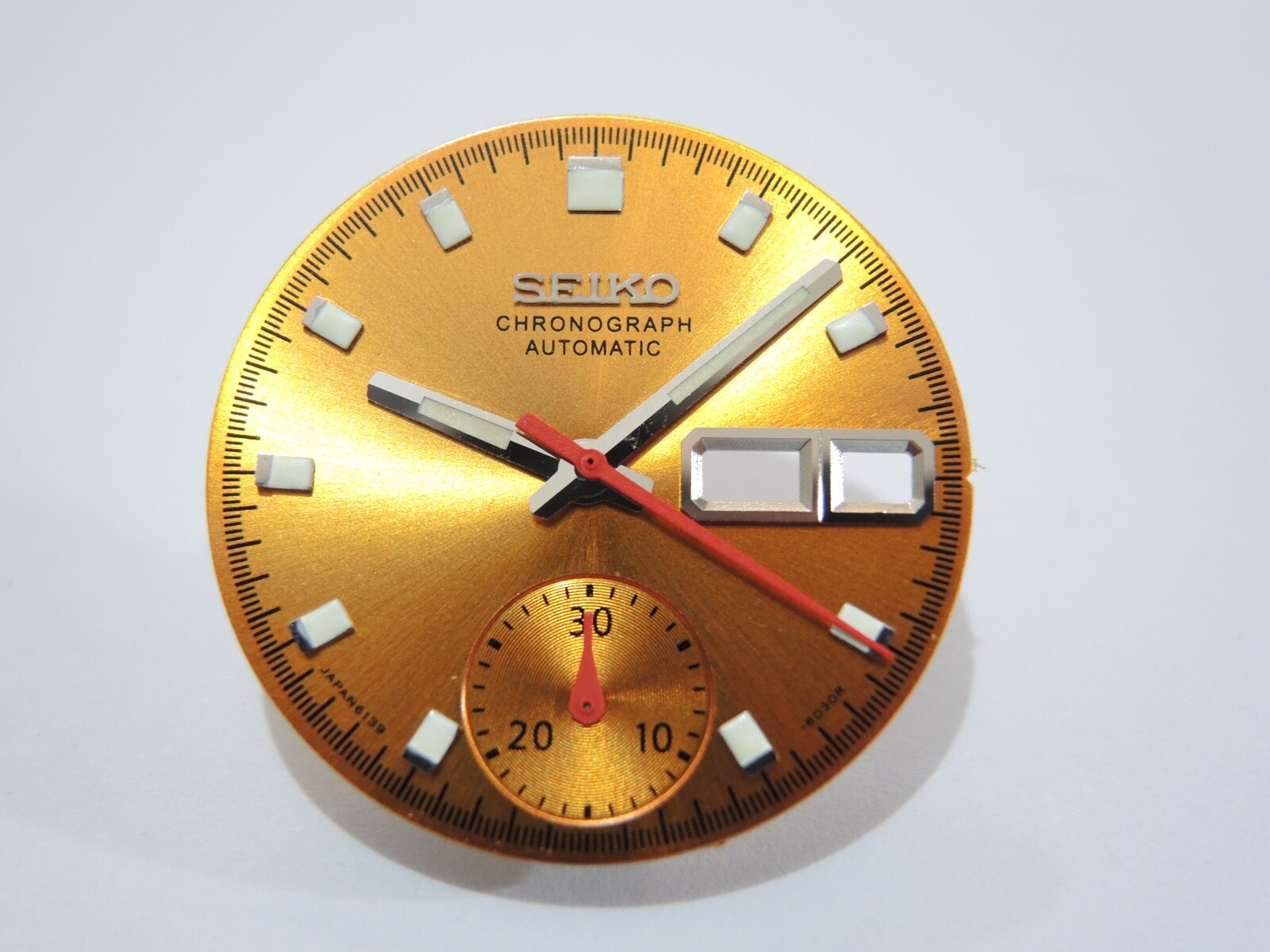 NEW GOL DIAL & HANDS VINTAGE CHRONOGRAPH POGUE 6139-6002 / 6005 AUTOMATIC WATCH