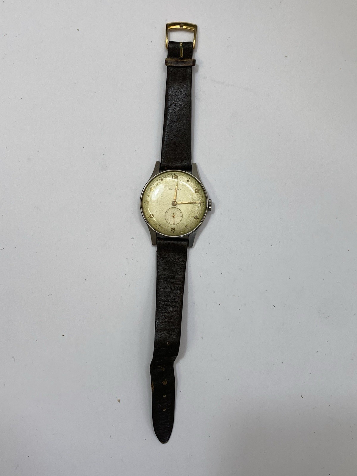 Longines Vintage Men’s Mechanical Steel Watch 1940s 50s Small Seconds 35mm