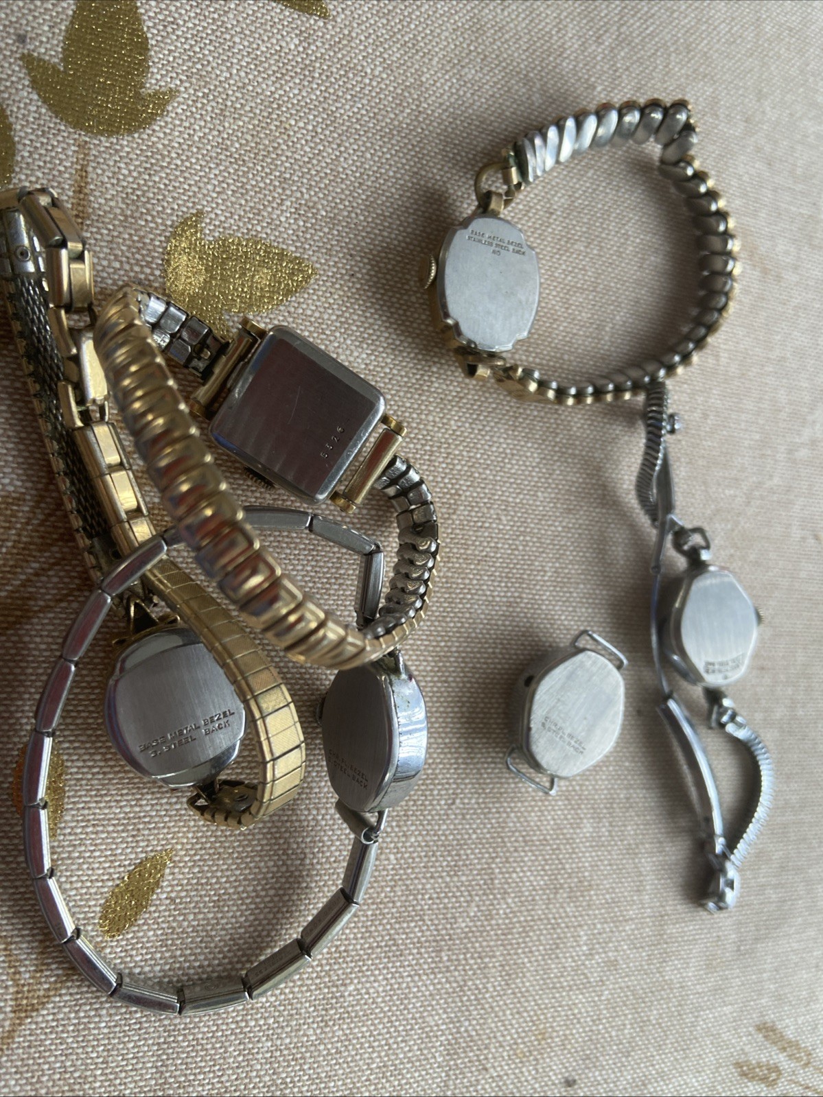 Vintage Mechanical Wind Up Watch Lot Parts Repair Lot Of 6