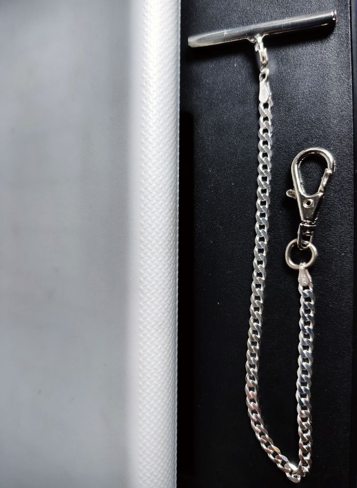 Solid 925 Sterling Silver Pocket Watch Wide Link Chain – Toggle Clasp