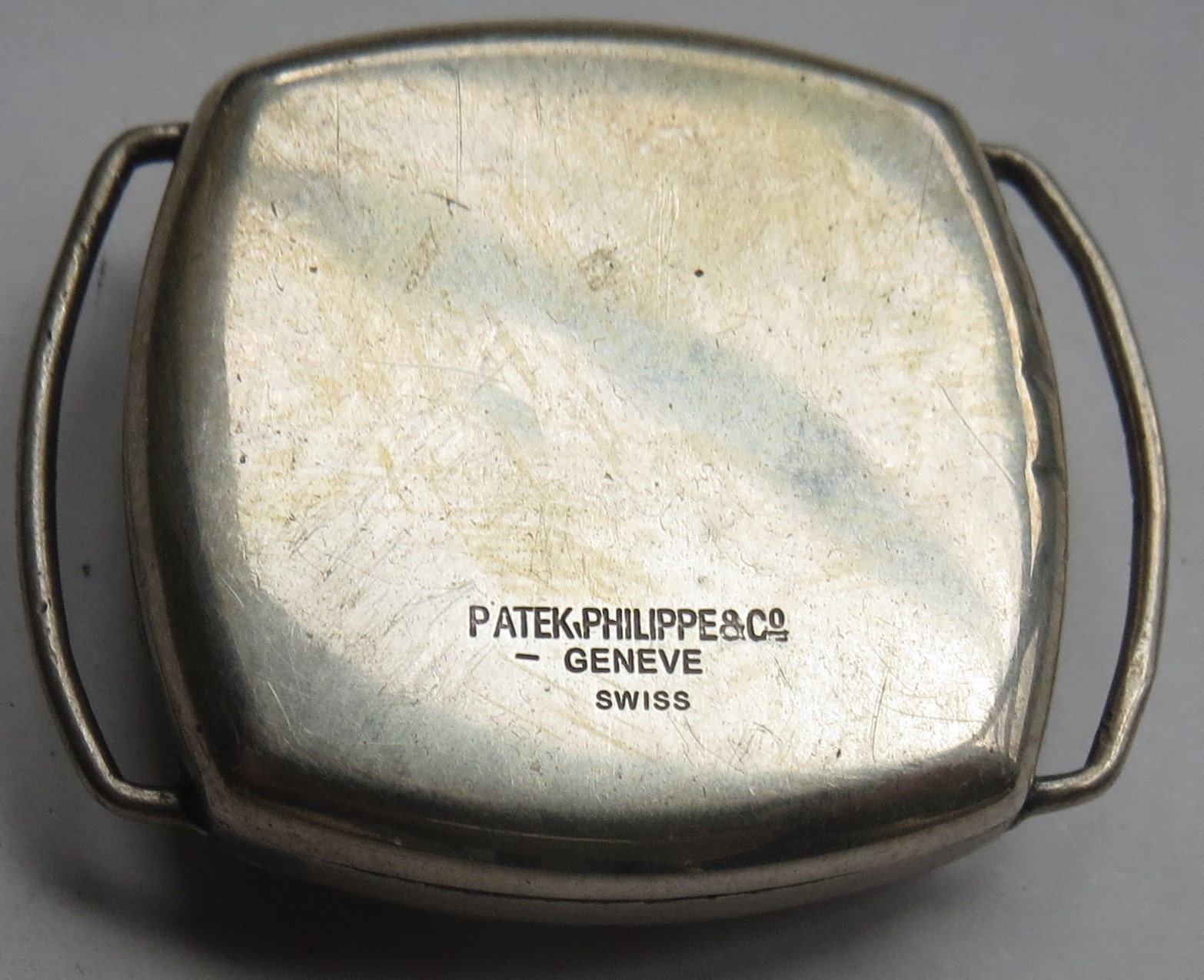 Patek Philippe mens wristwatch silver case 31,5 mm. aside 39 mm. lug to lug