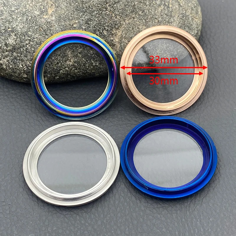 NH35 Caseback Sapphire Transparent Glass Back Cover For Diver-Style Watch Cases