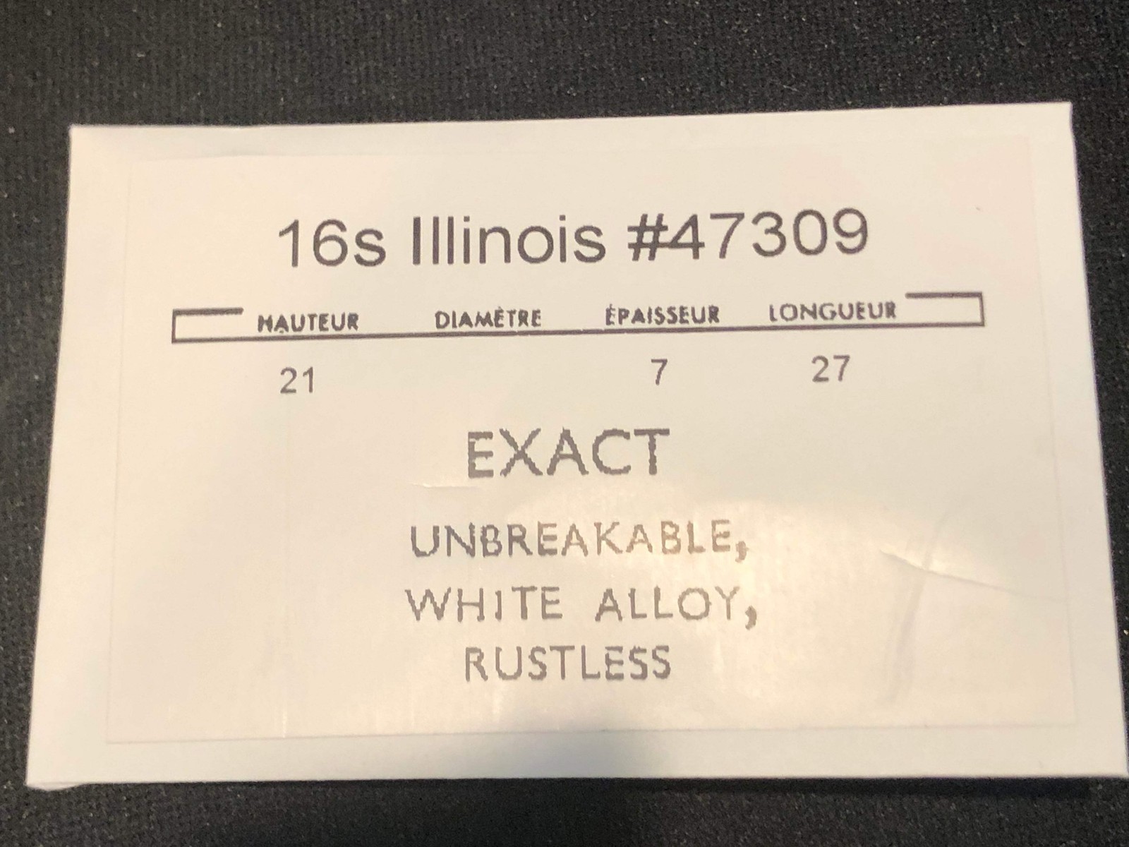 Illinois Mainspring for 16s No. 47309 for 60 hr RR watches (EXACT) – Alloy