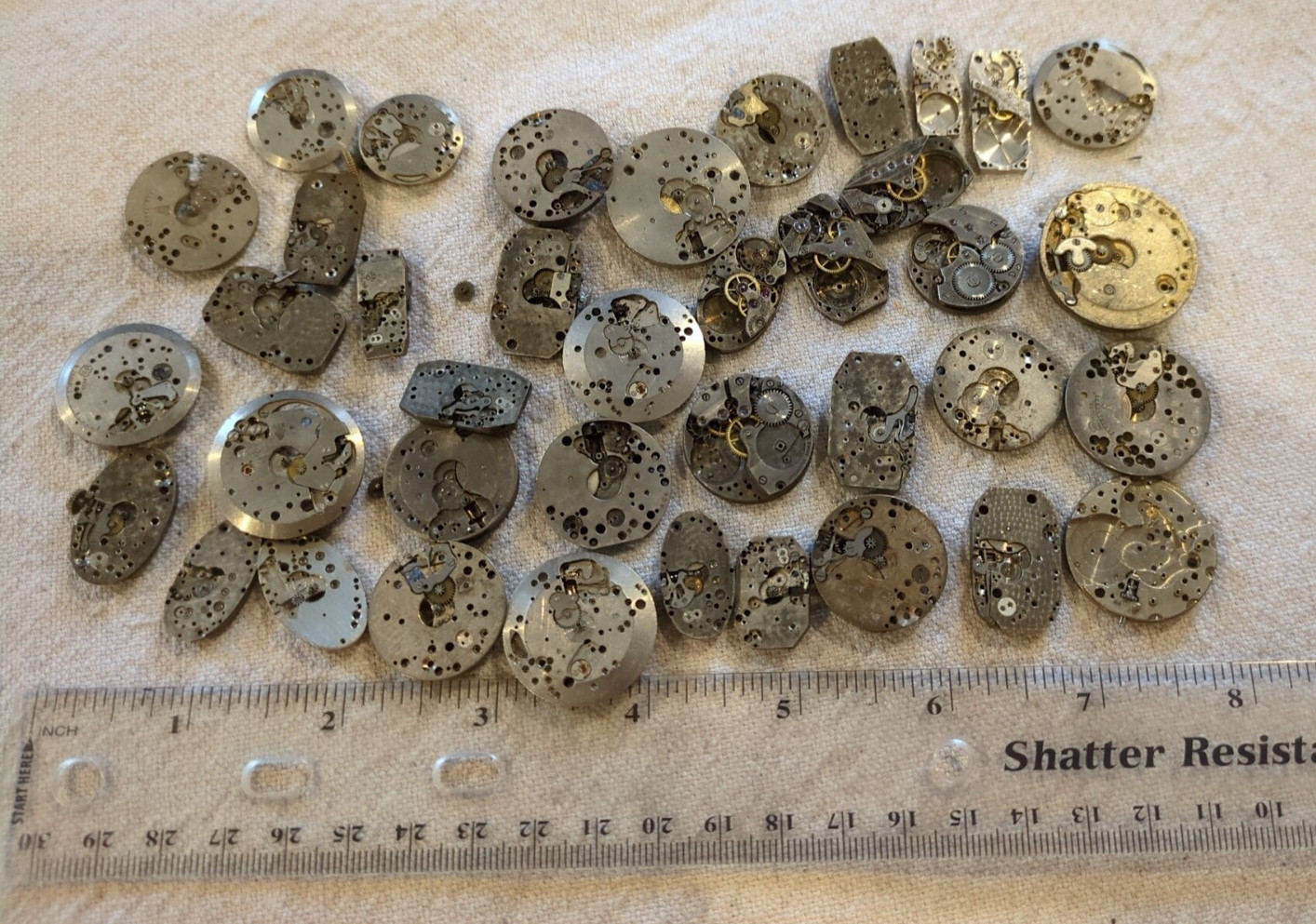 Lot Of 39 Assorted Vintage Watch Movement Parts. See the Pictures. 6.6 Ounces!!