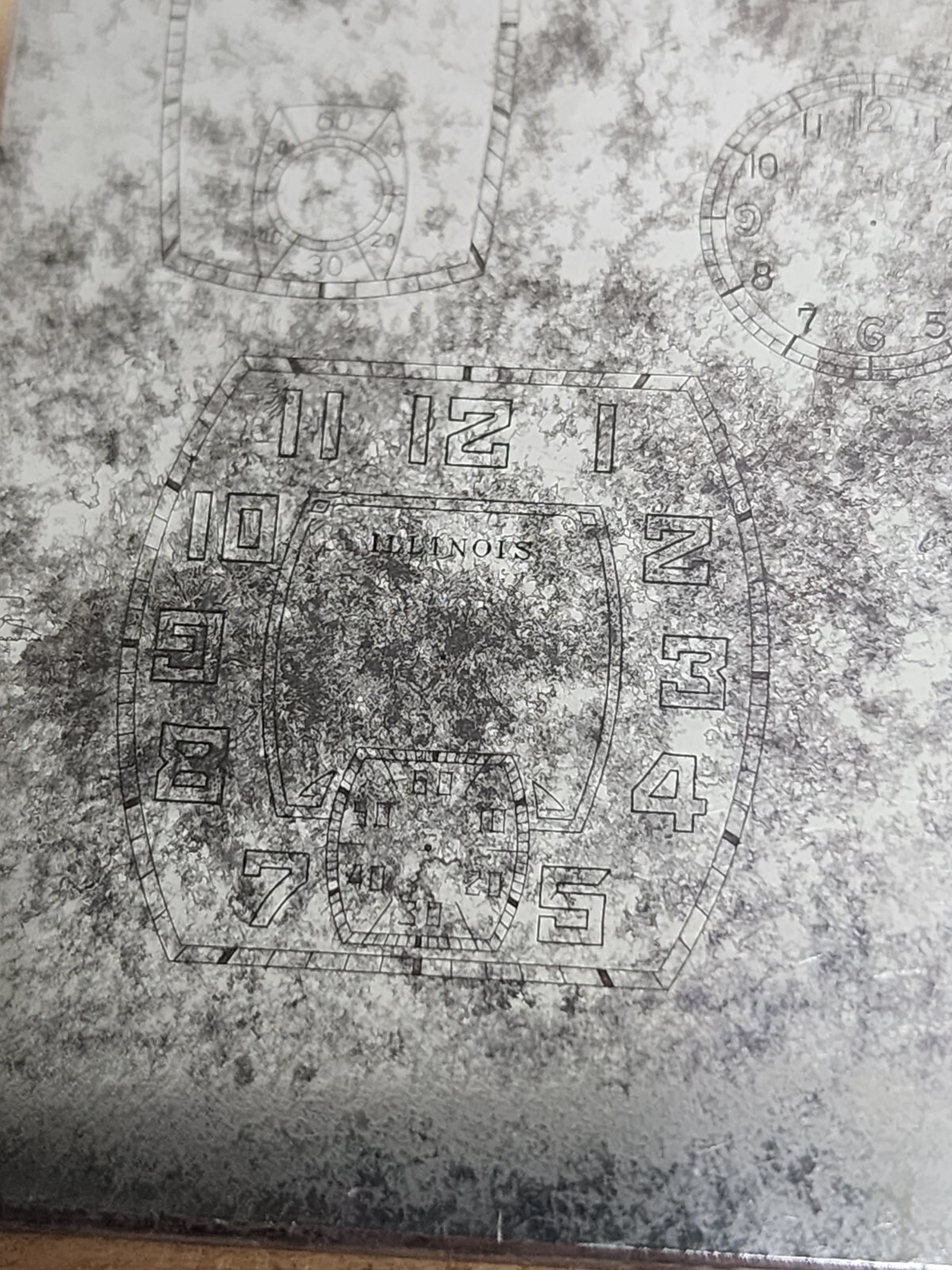 Vintage Multi Dial Printing Plate Illinois Gruen Seeland Croton Longines U164