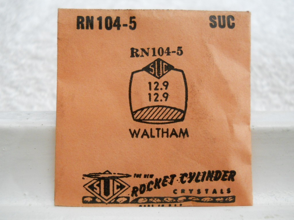 SUC RN104-5 Watch Crystal For Waltham Camelia – 12.9 x 12.9 mm – Replacement