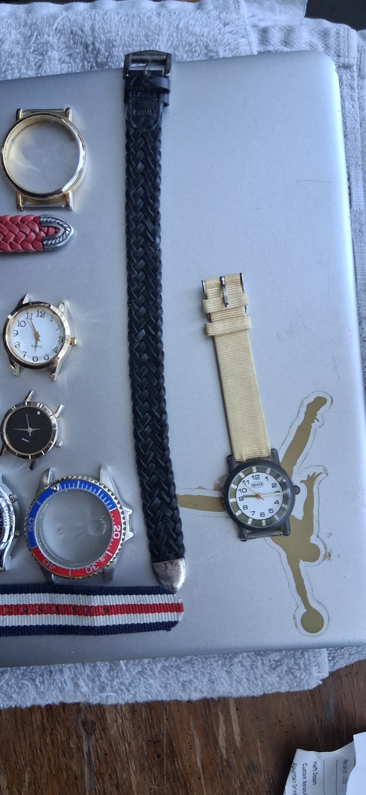 Watch cases and bands, various brands, most just need batteries and bands, parts