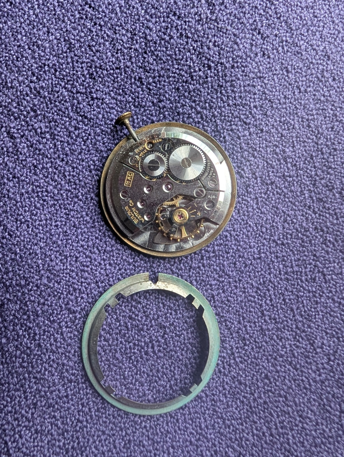 Vintage Bulova 11 AC Stem Wind 17j Men’s Wristwatch Movement Subdial for Parts