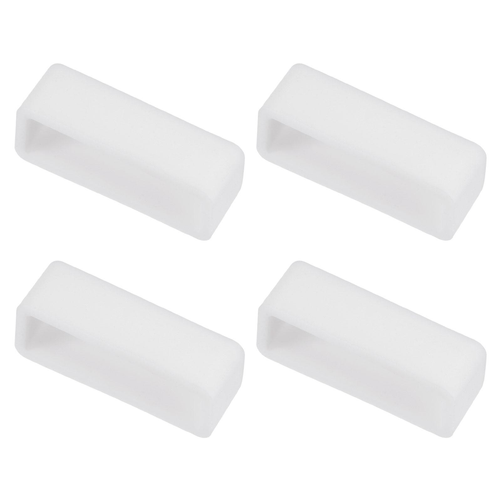 Watch Band Strap Loops Silicone for 22mm Width Watch Band, White 4 Pcs