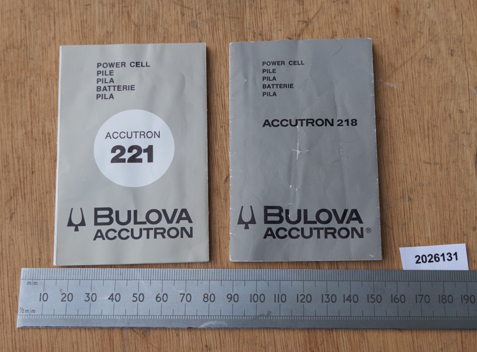 Original Accutron 218 and 221 Battery Booklet with batteries. (2026131)