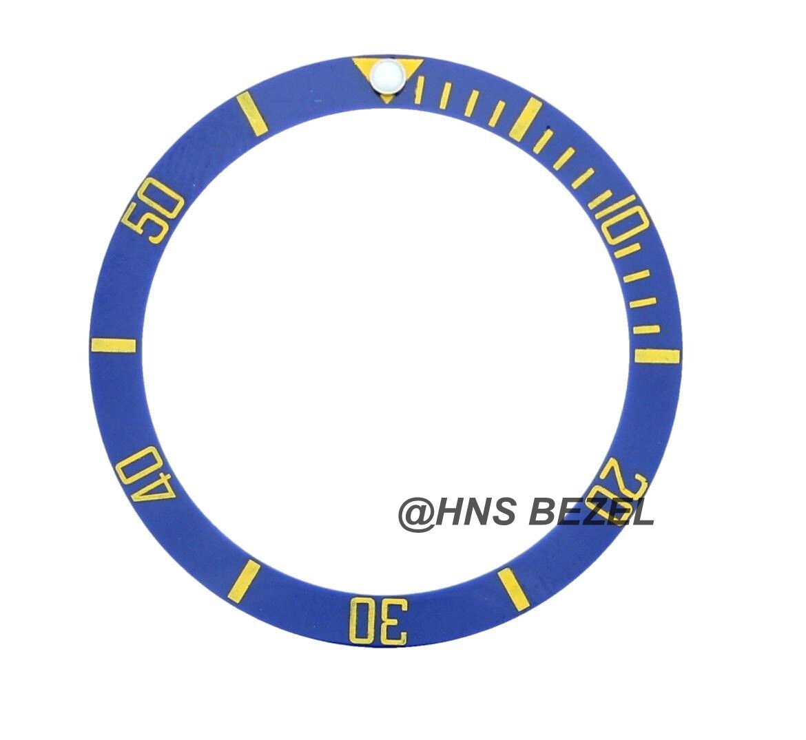 CERAMIC EXTRA BEZEL FOR ROLEX NEW SUBMARINER BLUE WITH GOLDEN NUMBERS ENGRAVED