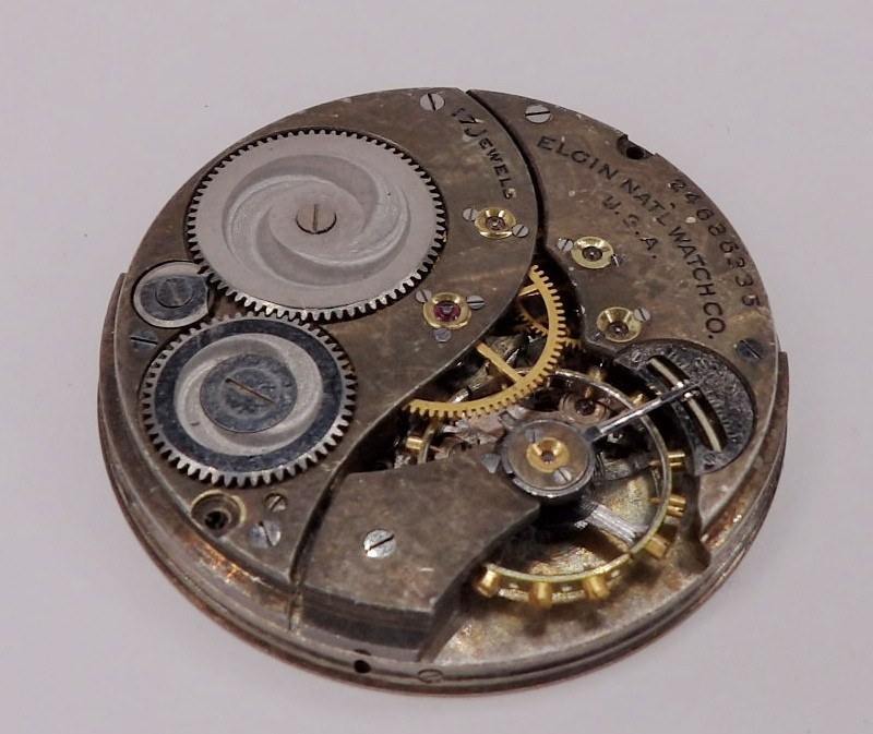 0544-51 Elgin Grade 345 Size 12s 17Jewel Serial # 24686335 Pocket Watch Movement