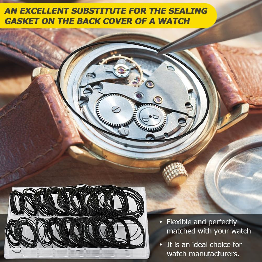 210 Pcs O Ring Watch Gasket Kit,18 Types Rubber Seal O Ring Watches Gasket Watch