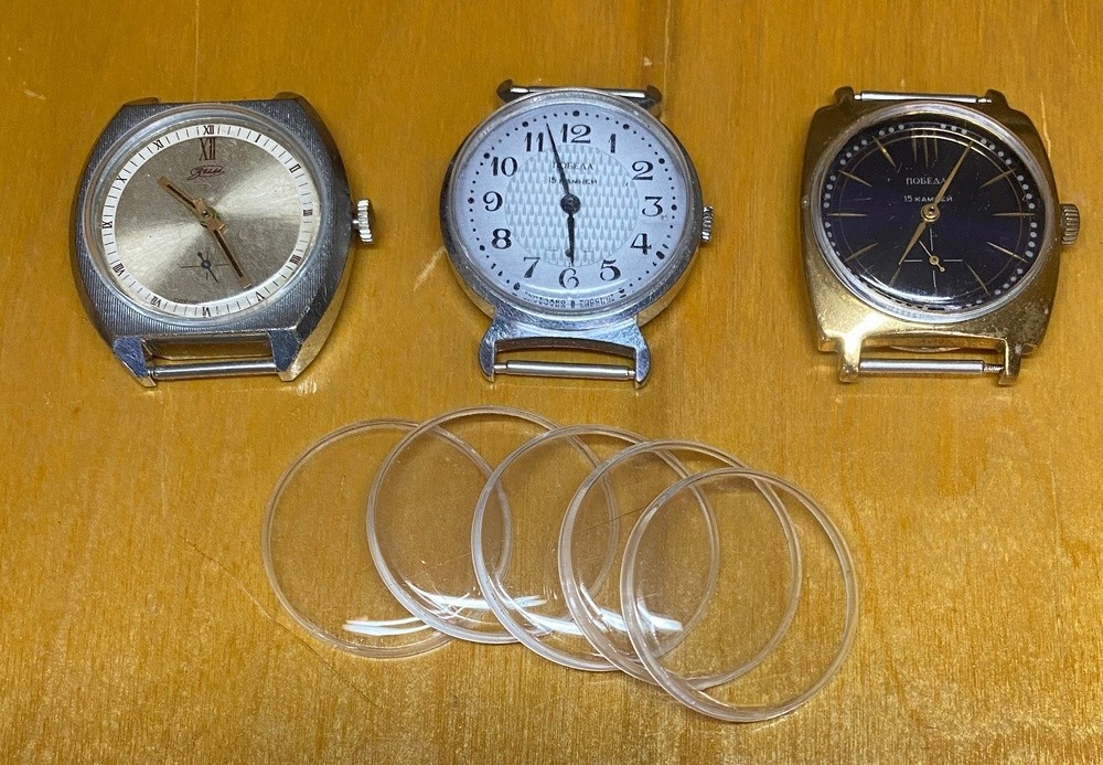 5pcs Diameter 31.2 mm USSR Watch Replacement round plastic glass 5pcs for Zim