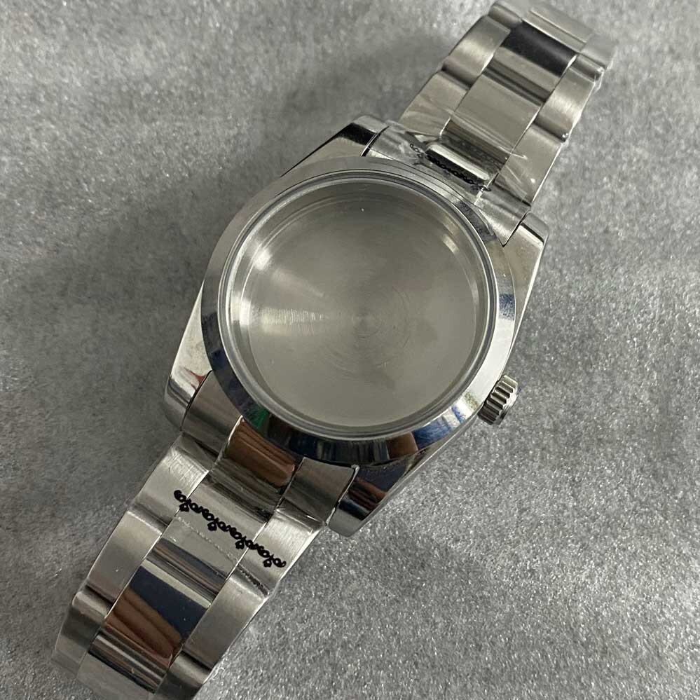 36mm watch case Stainless steel case + strap fit NH35 NH36 Automatic movement