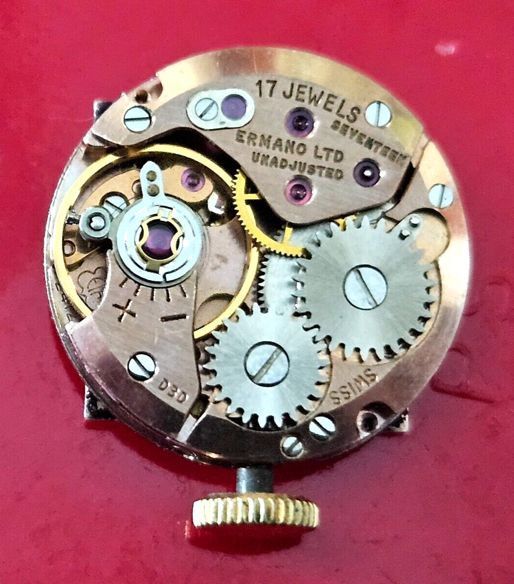 VINTAGE~LA MARQUE INCABLOC ERMANO LTD~17J SWISS WATCH MOVEMENT RUNS