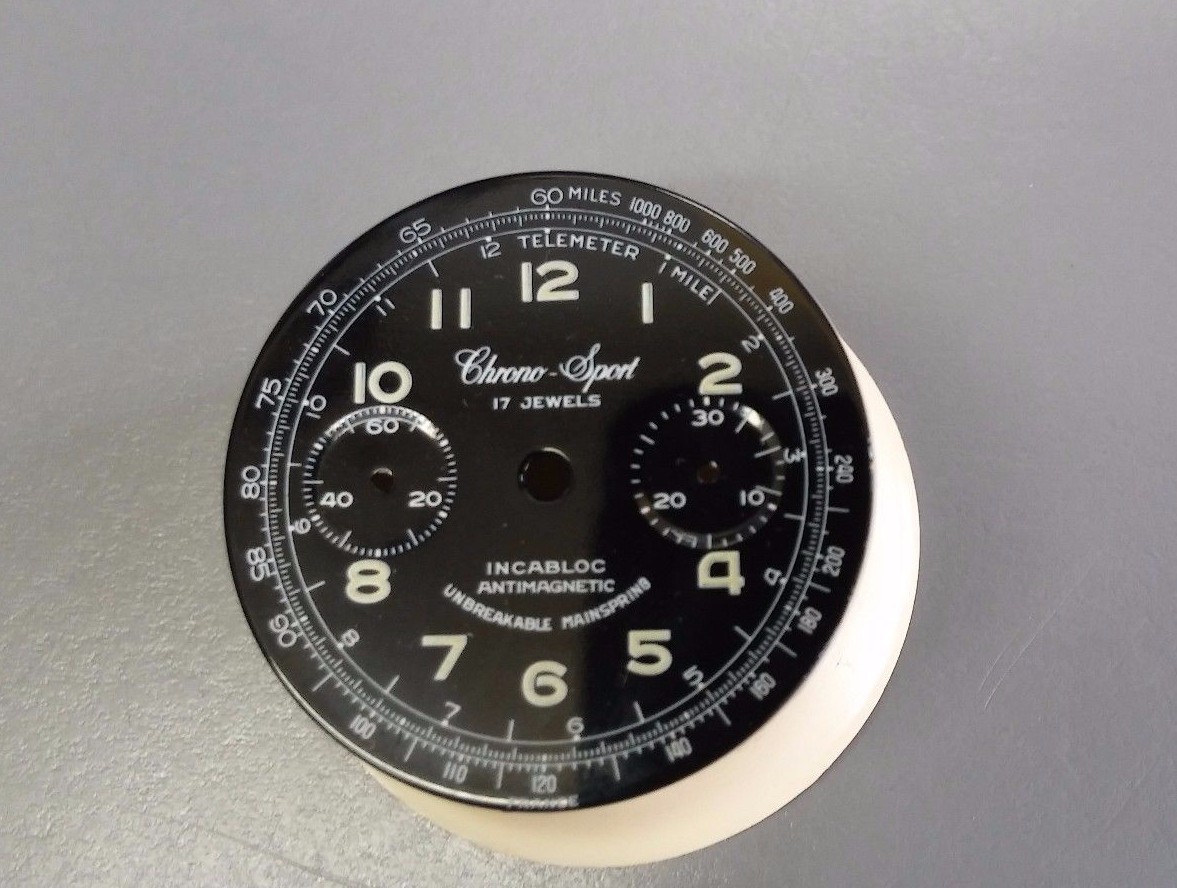 VINTAGE CHRONO SPORT CHRONOGRAPH V188 NEW DIAL FROM OLD STOCK, FRANCE MADE