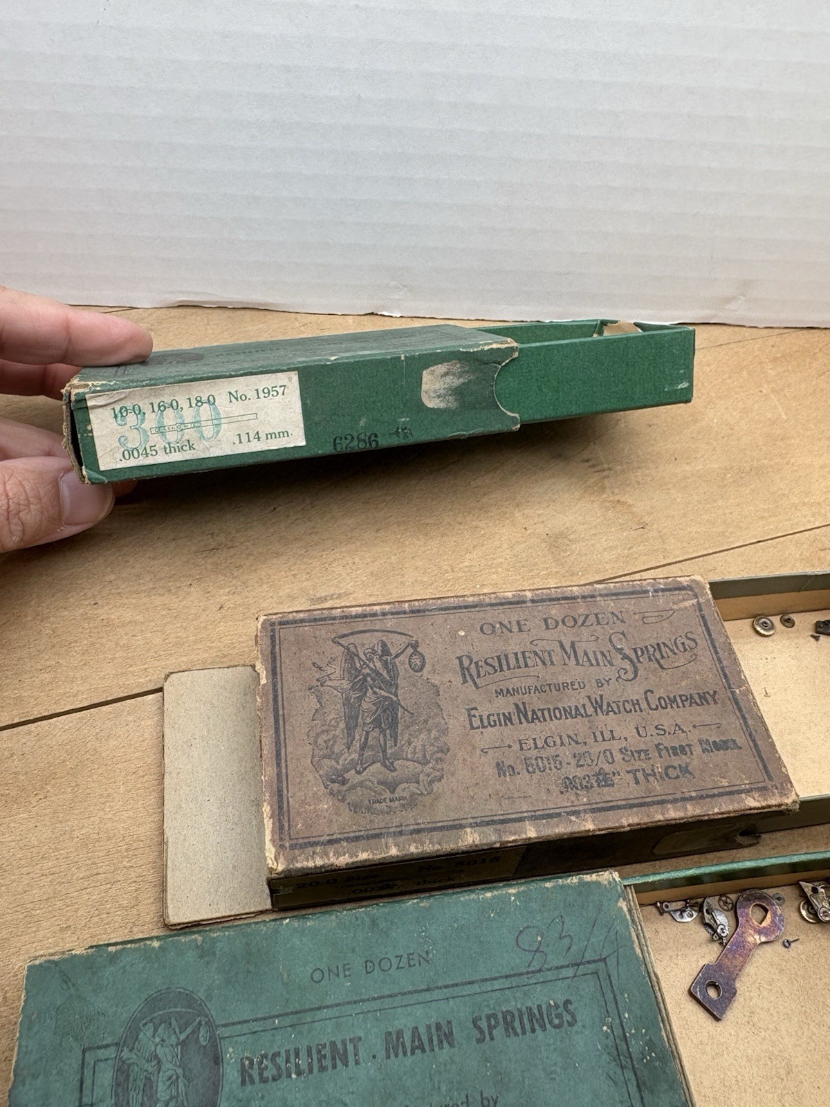 1940s ELGIN Watch Boxes & Buren Pierce Faces/Parts Restoration Jeweler’s Estate