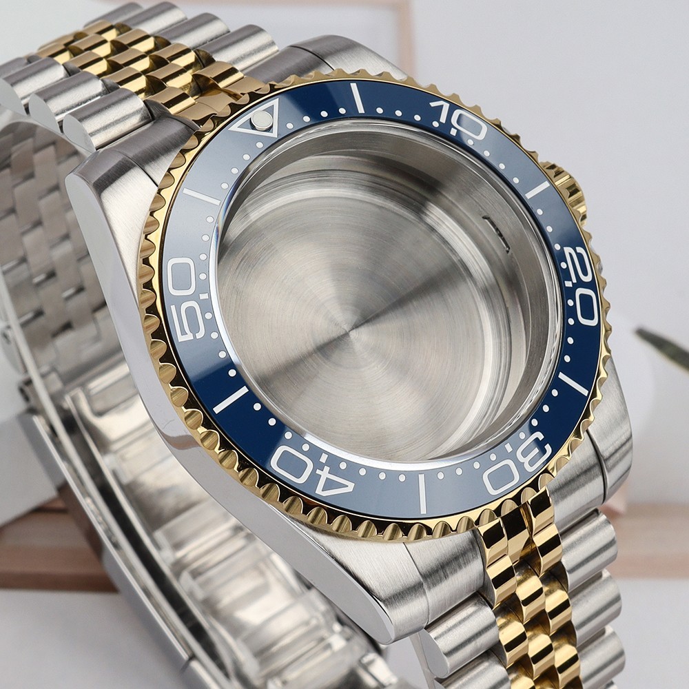 Sapphire Oyster Yacht 40mm Retro Watch Cases Bracelet 10ATM For Seiko NH35 NH38