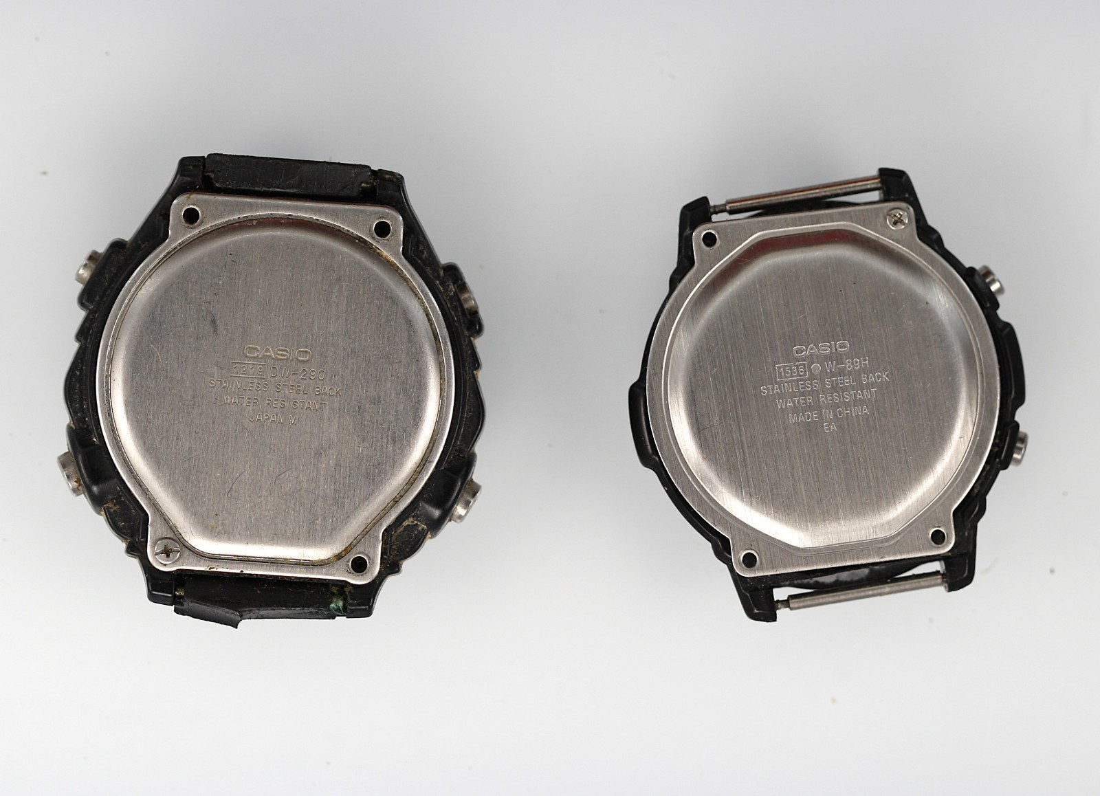 Casio Watch Men DW-290 Plastic Stainless W-89H 50m Battery Quartz NON-WORKING