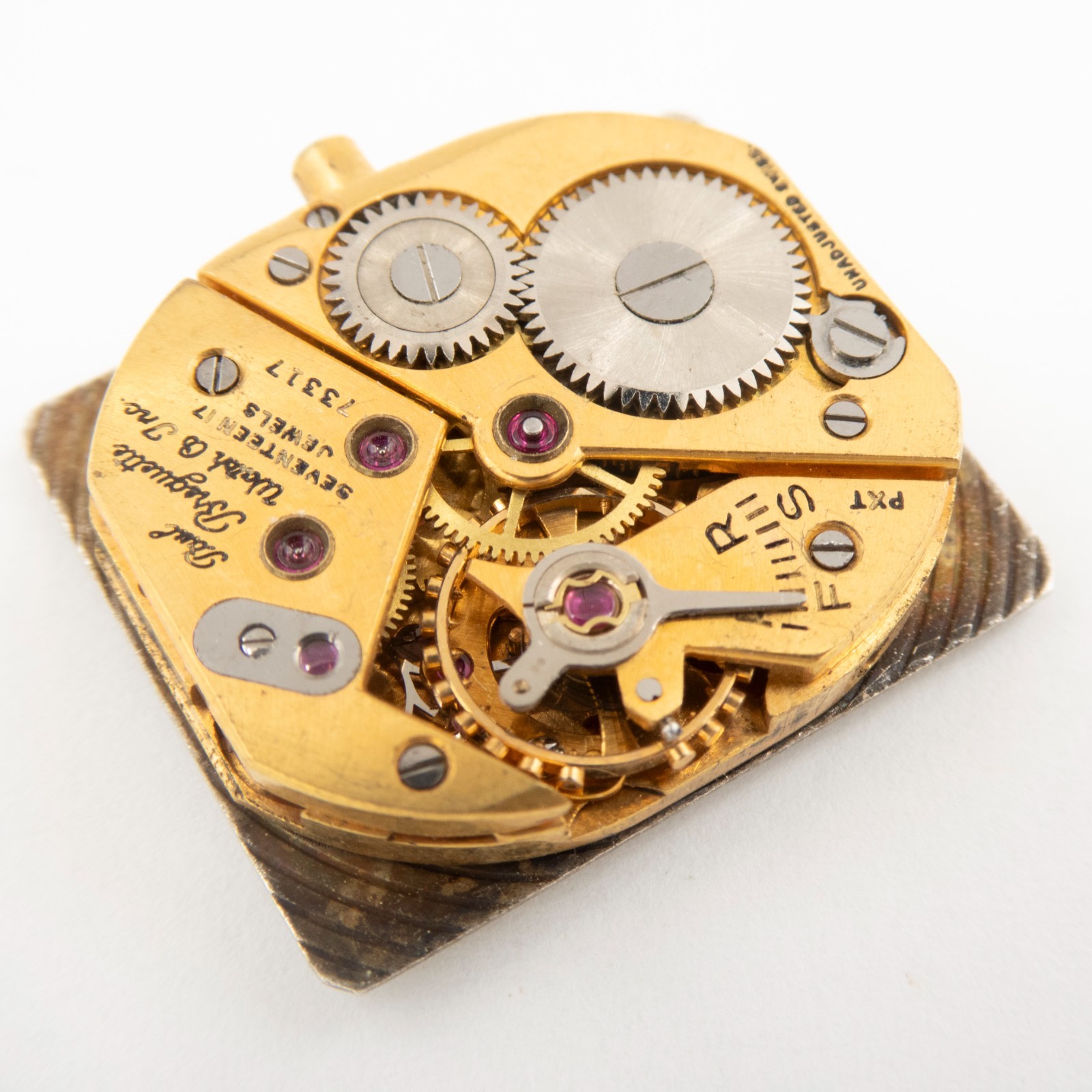 Vintage Paul Breguette 18.5 x 21.5 x 5.2 mm 17-Jewel Wristwatch Movement