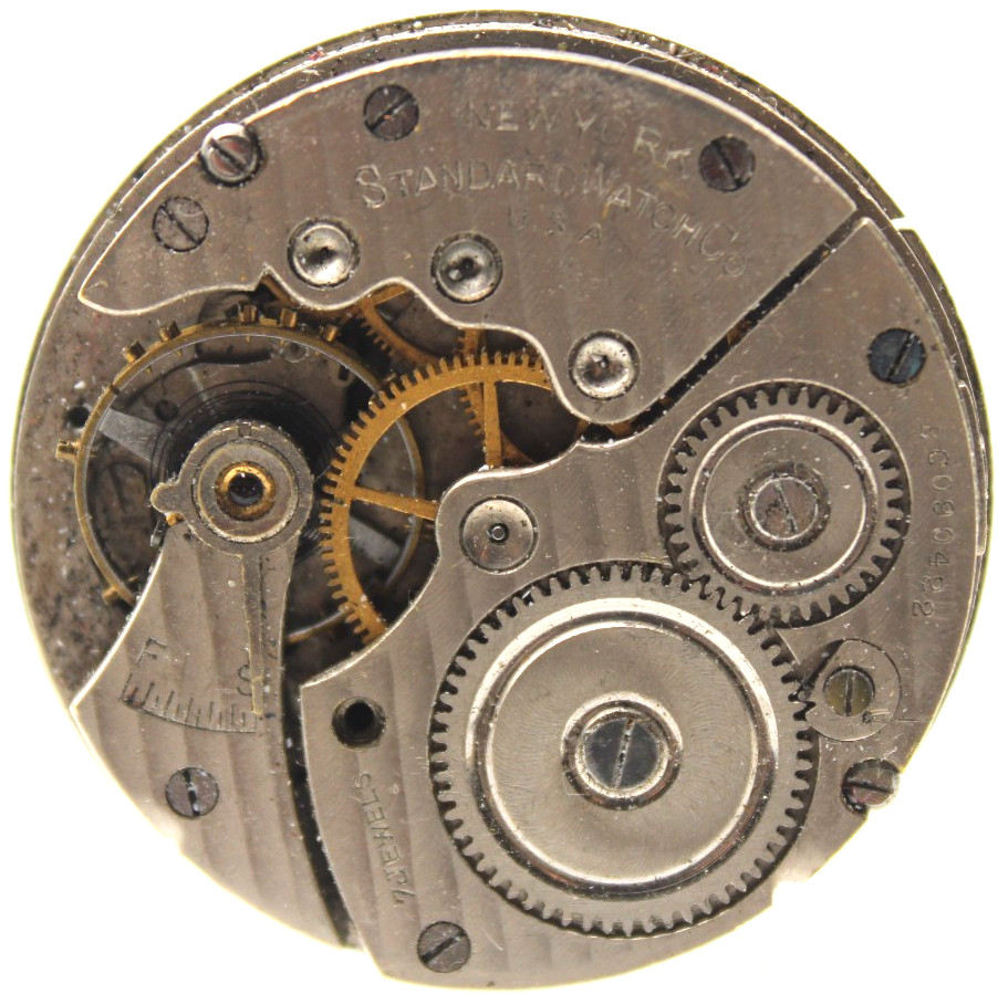 1910 NEW YORK STANDARD POCKET WATCH MOVEMENT BC090422 GRADE 302 0s 7j (F4I2)
