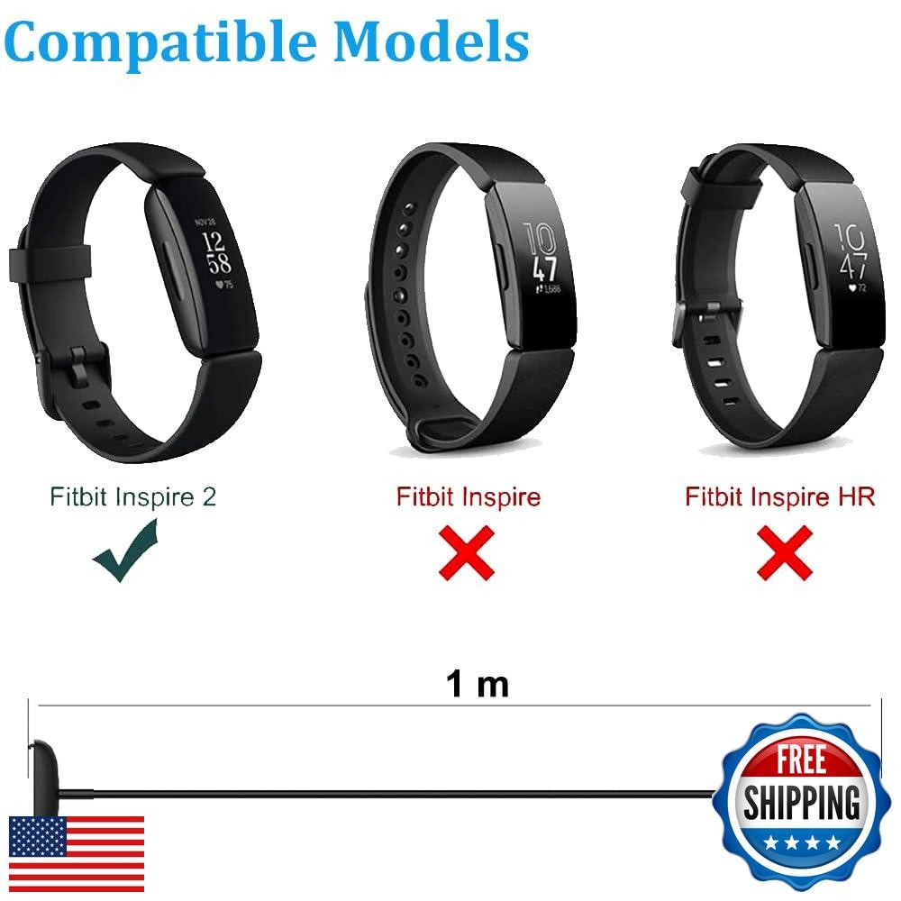 EXMRAT Charger for Fitbit Inspire 2, Replacement USB Charging Cable Dock for