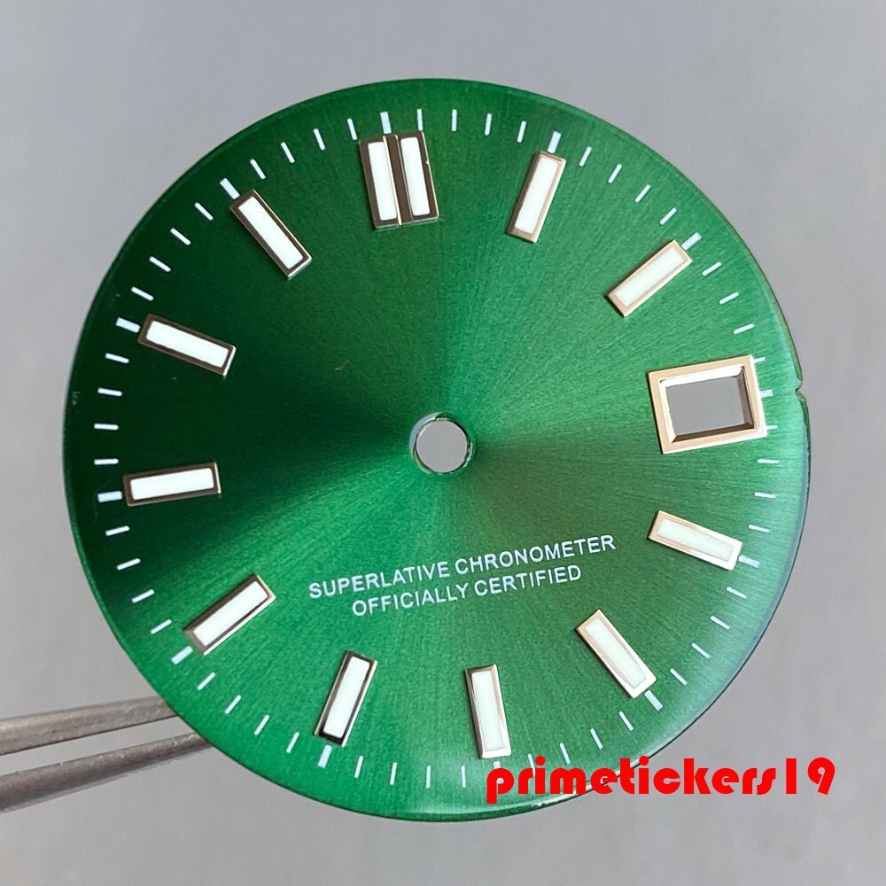 29mm NH35 Automatic Watch Dial+Hands Set Multicolor Face Date Luminous Sterile