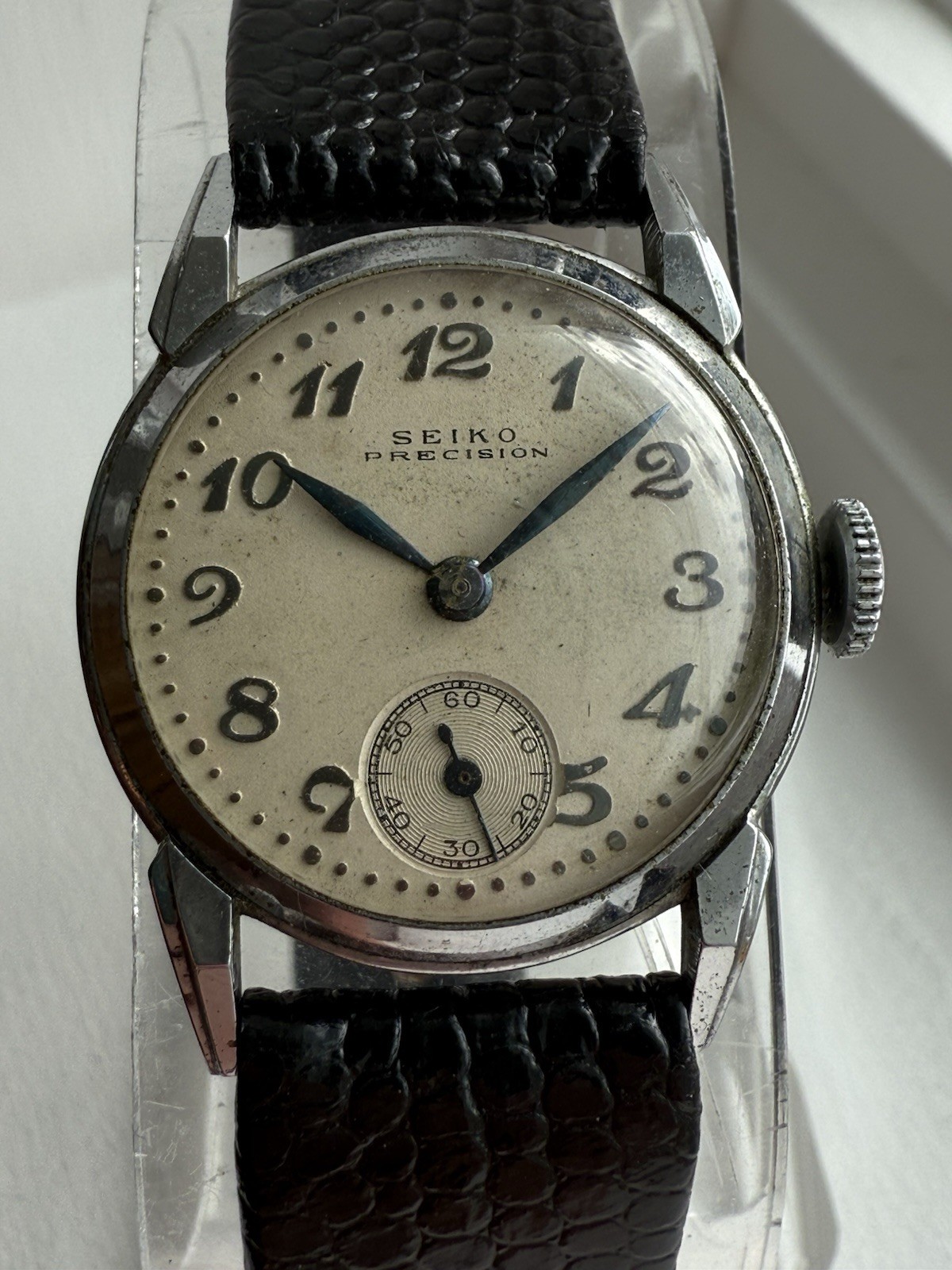 Antique Seiko Precision Seikosha Movement Arabic Numerals Sub Second Wristwatch
