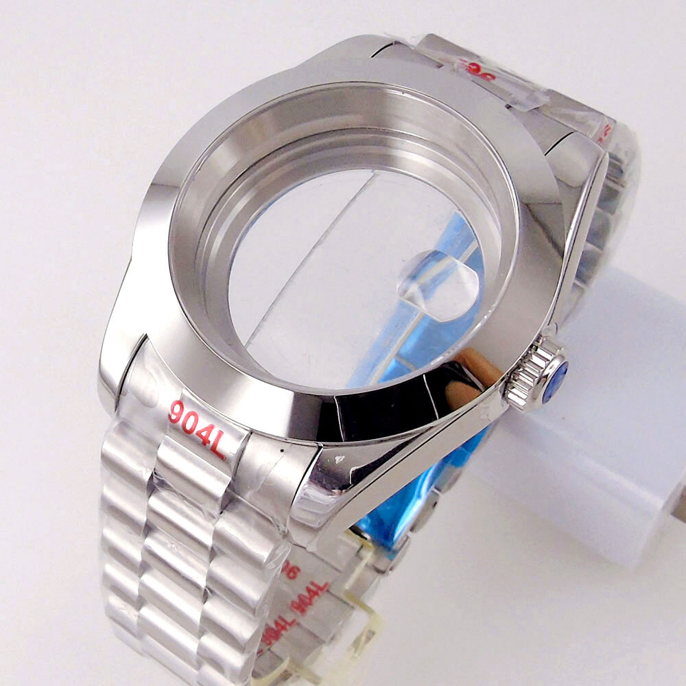 39MM Sapphire Glass Watch Case Fit NH35 NH36 8215 ETA 2836 2824 President Strap